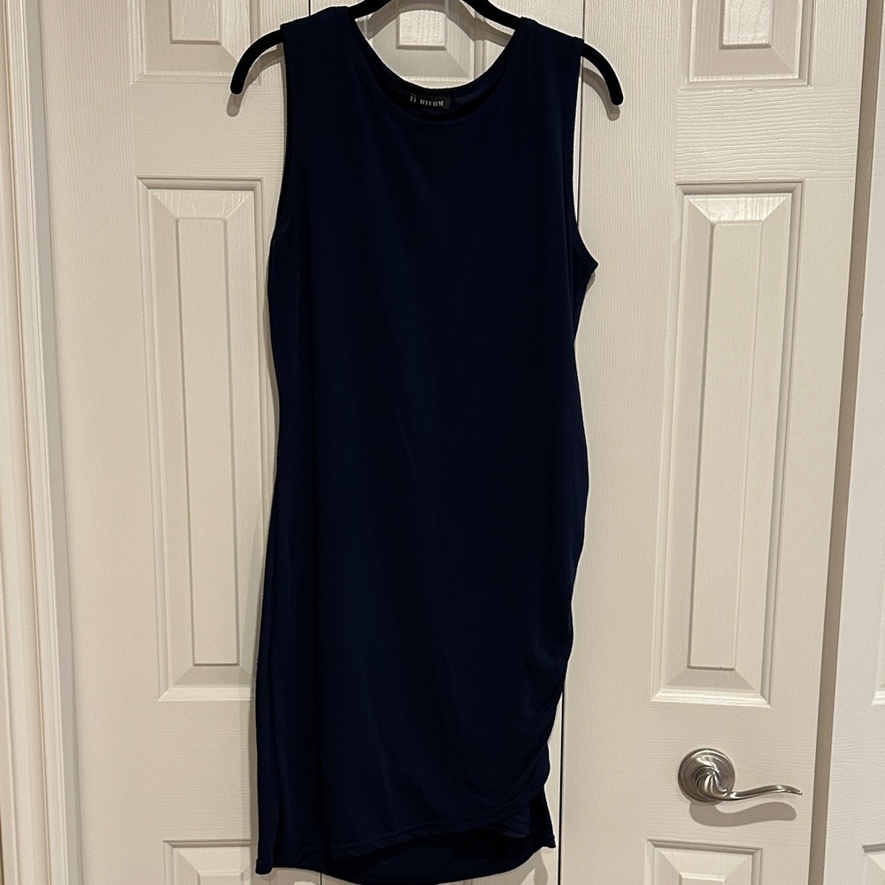 Comfy Navy Blue Sleeveless Dress